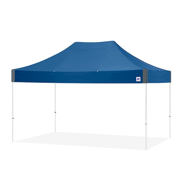 TAA Compliant Eclipse Shelter, 10' W x 15' L, White Steel Frame, Royal Blue Vented Top